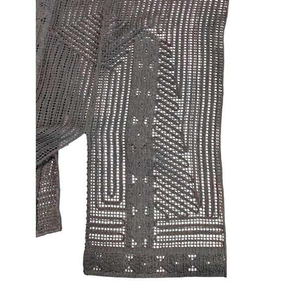 Kobi Halperin Swimwear Cover Up Open Front Crochet Gray Cotton Womens XS - Picture 6 of 7
